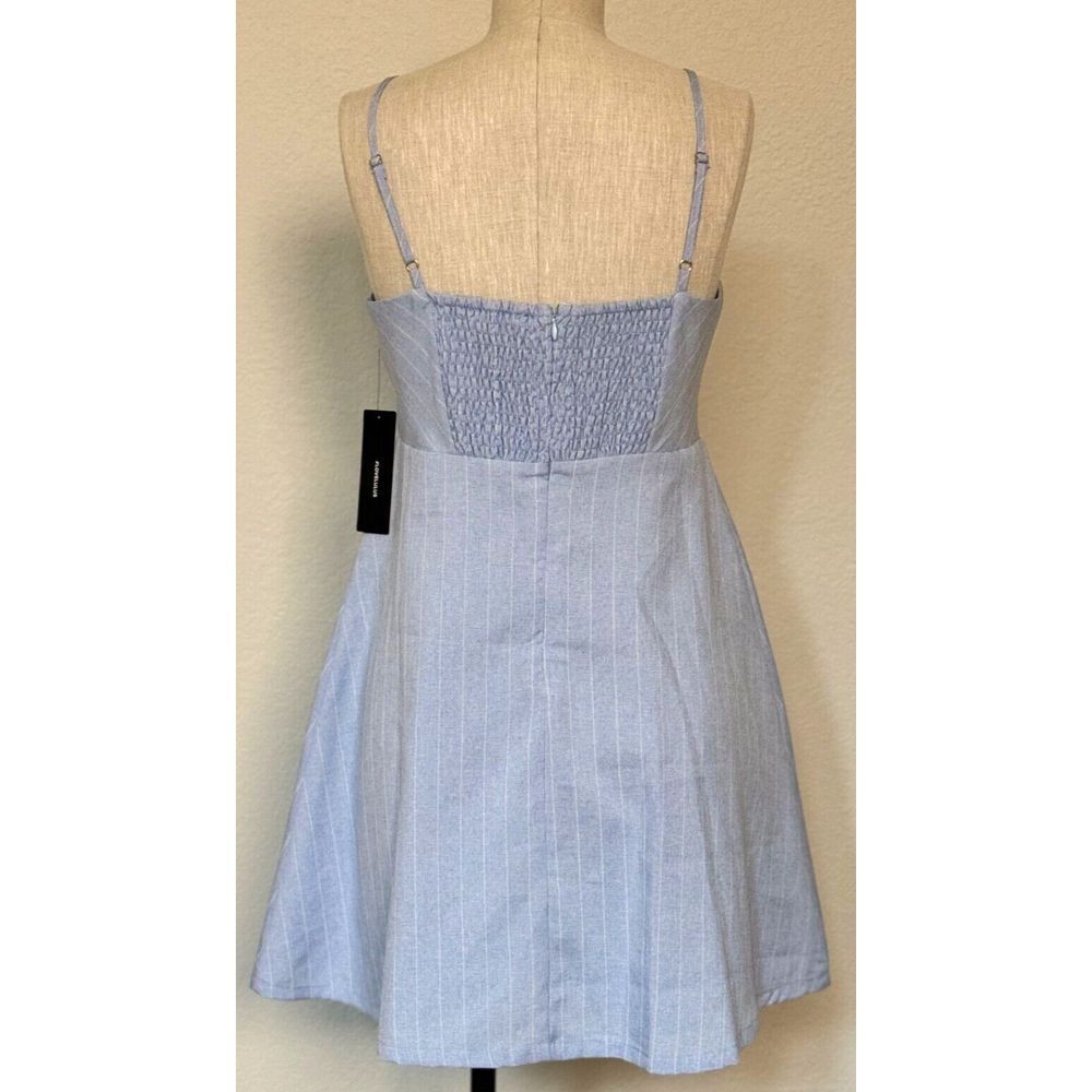 Lulu's Dress Women‎ Medium Blue White Shoreline Stripes Sleeveless Skater Dress - Picture 3 of 16